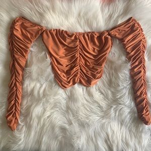 Satin burnt orange crop